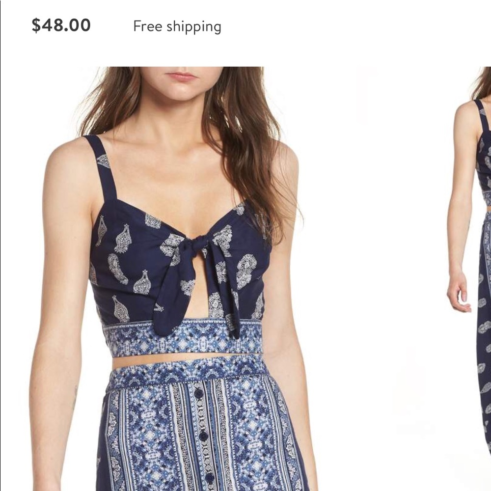 Band of Gypsies Tie Front Crop Top